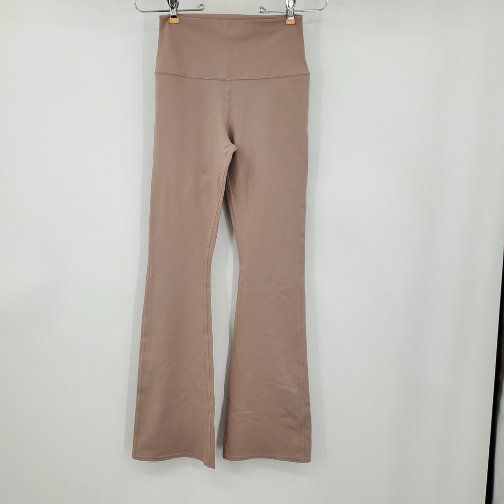 Alo Yoga Airbrush High-Waist 7/8 Bootcut Legging Tan W51119R Small Athleisure